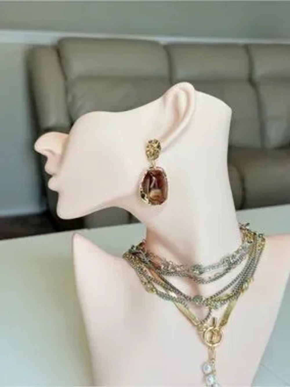 Gold-Tone Brown Drop Earrings - Women Jewelry